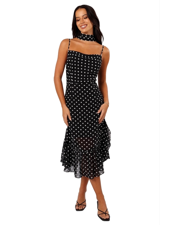 Petal & Pup Dresses & Skirts - Petal & Pup Francesca Dot Midi Dress & Scarf